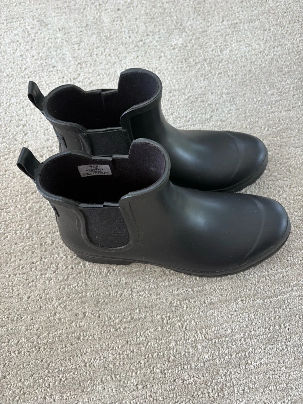 Sperry Youth Black Chelsea Waterproof Rain Boots